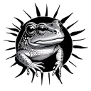 Toad and sun tattoo design idea