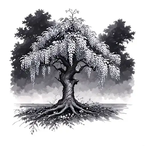 Wisteria tree with Daphne Harper March 25th 2025 tattoo design idea