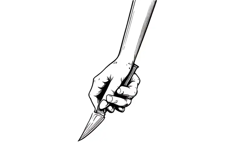 creation of Adam Barber pole with a blade tattoo design idea