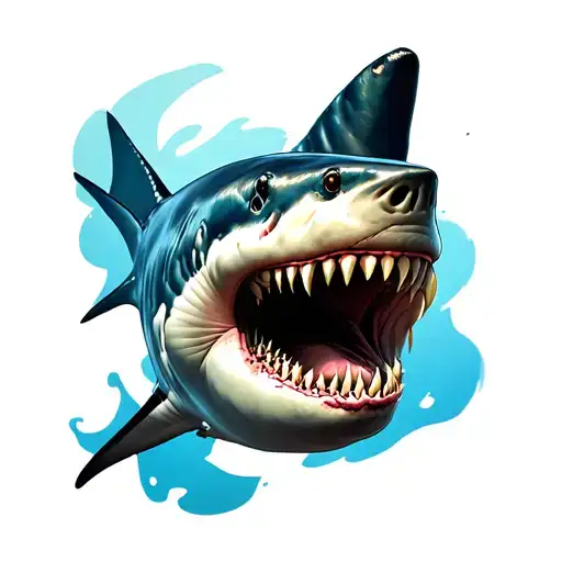 Shark head coming tattoo design idea