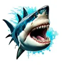 Shark head coming tattoo design idea