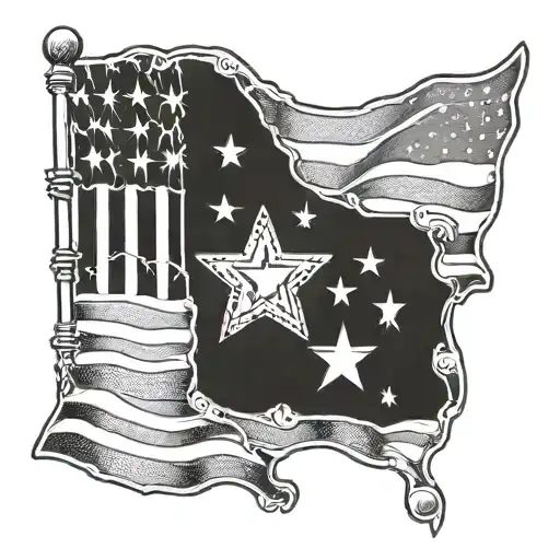 combat army American flag tattoo design idea