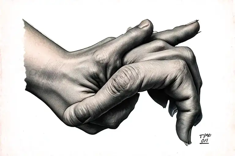 Lesbian hand choking tattoo design idea