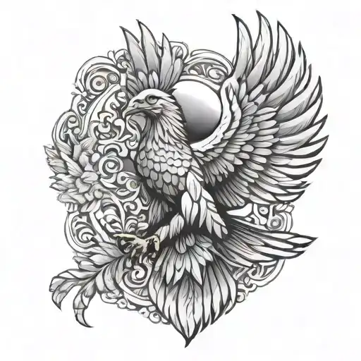 Russian eagle soaring tattoo design idea