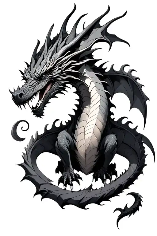 fantasy book dragons tattoo design idea