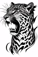 leopard growling shoulder piece tattoo design idea