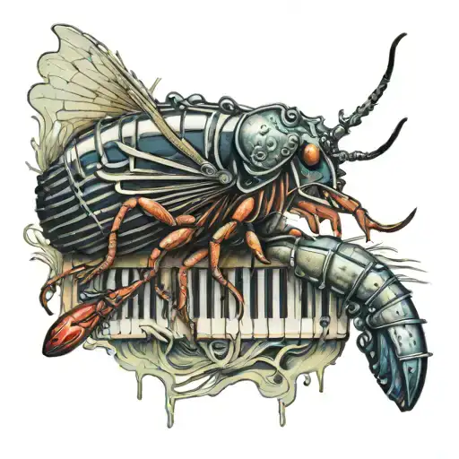 Accordion, Crawfish, Tears on the Bayou tattoo design idea