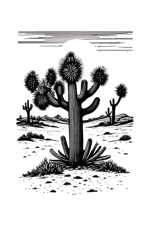 Arizona desert landscape tattoo design idea