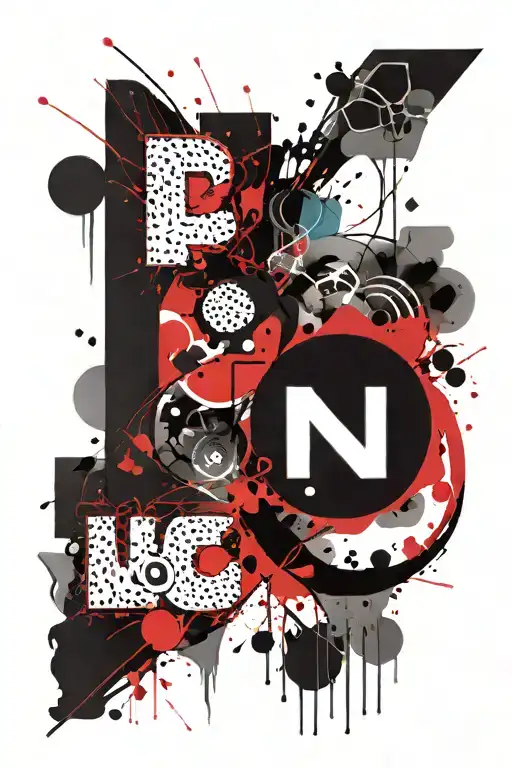 chemistry love with B and N letter together symbolizing tattoo design idea