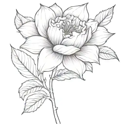 a flower with 224 in the stem tattoo design idea