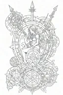 Libra, Leo and Sagittarius combined into one piece  tattoo design idea