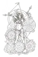 Libra, Leo and Sagittarius combined into one piece  tattoo design idea