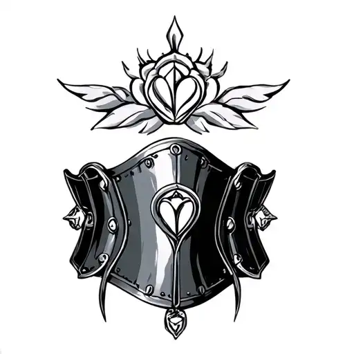 modern female chastity belt tattoo design idea