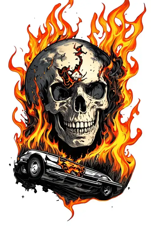 tricep tattoo about surviving a a car accident, burn scar tattoo design idea