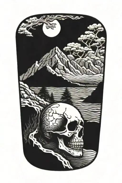 skull valley walking to spiritual enlightenment tattoo design idea