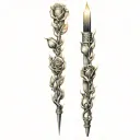 burning roses tattoo design idea