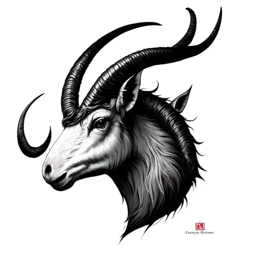Capricorn tradi japanese style tattoo design idea