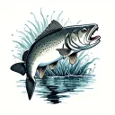 Trout tattoo design idea