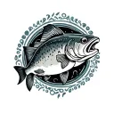 Trout tattoo design idea