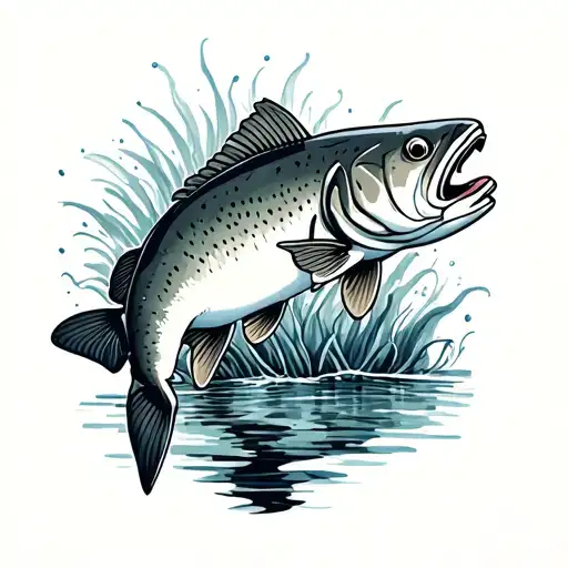 Trout tattoo design idea