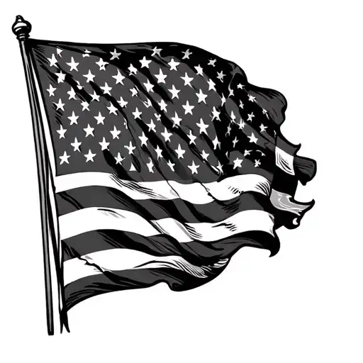 Mexican And American Flag tattoo design idea