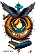 books, Harry Potter, Mary poppins, divergent, hunger games, uglies, Dr who tattoo design idea