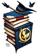 books, Harry Potter, Mary poppins, divergent, hunger games, uglies, Dr who tattoo design idea