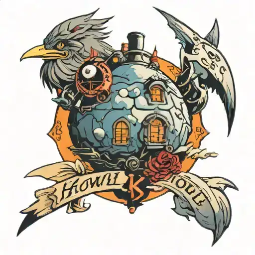 anime howl's moving castle tattoo design idea