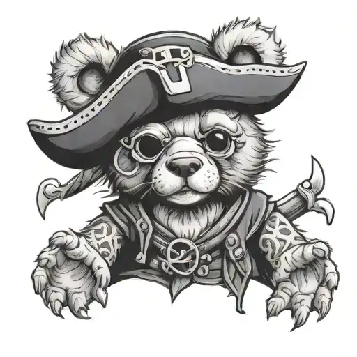 pirate teddy tattoo design idea