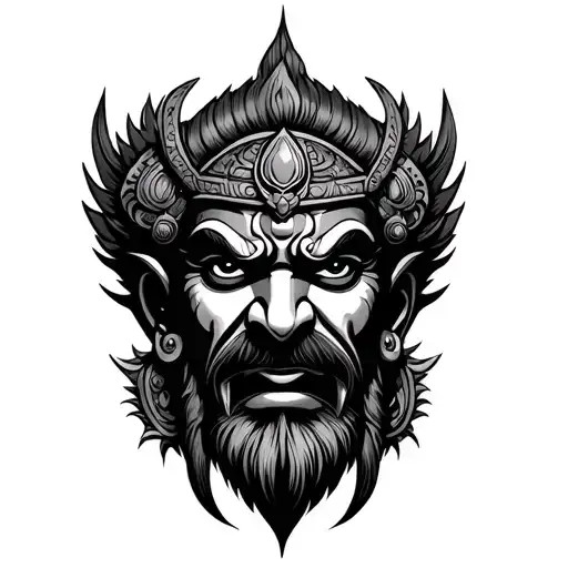 10 head ravana tattoo design idea