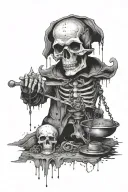 grim ripper and weighing ⚖️  tattoo design idea