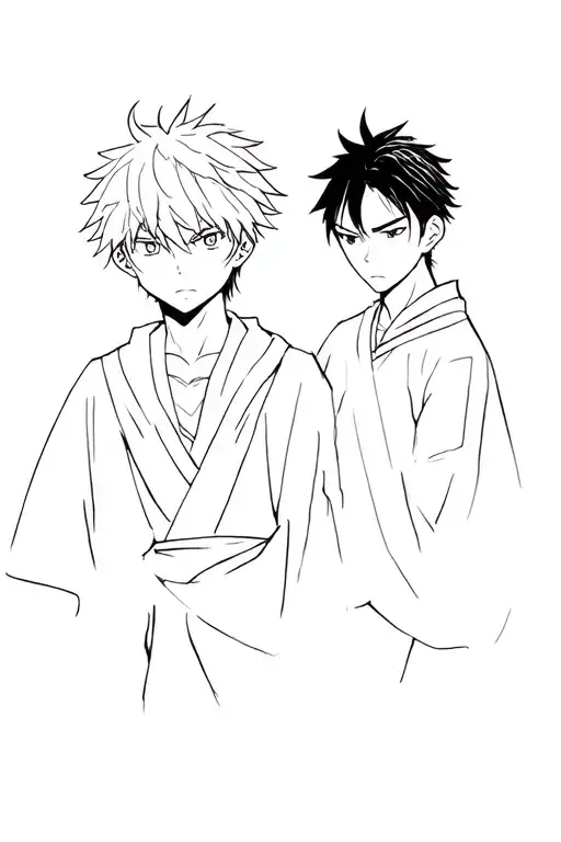 Killua, Kirito, and Tanjiro tattoo design idea