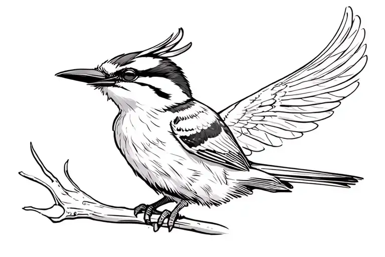 flying kookaburra tattoo design idea