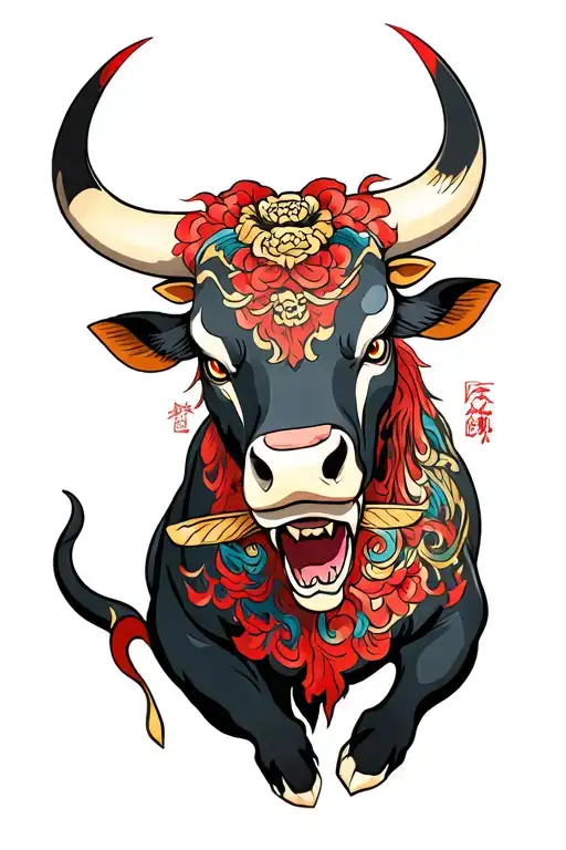 bull evil flash tattoo design idea