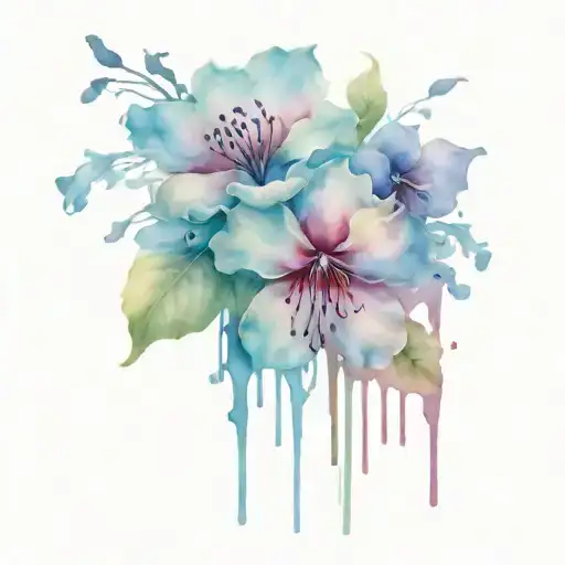 flowers with blood dripping from it tattoo design idea