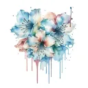 flowers with blood dripping from it tattoo design idea