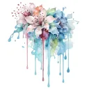 flowers with blood dripping from it tattoo design idea