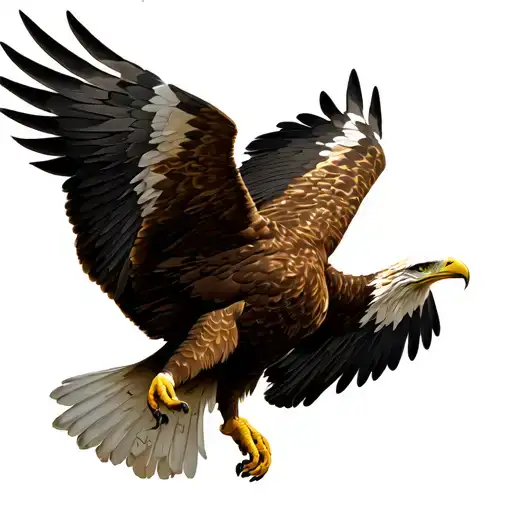 eagle facing forward with wings outstretched tattoo design idea