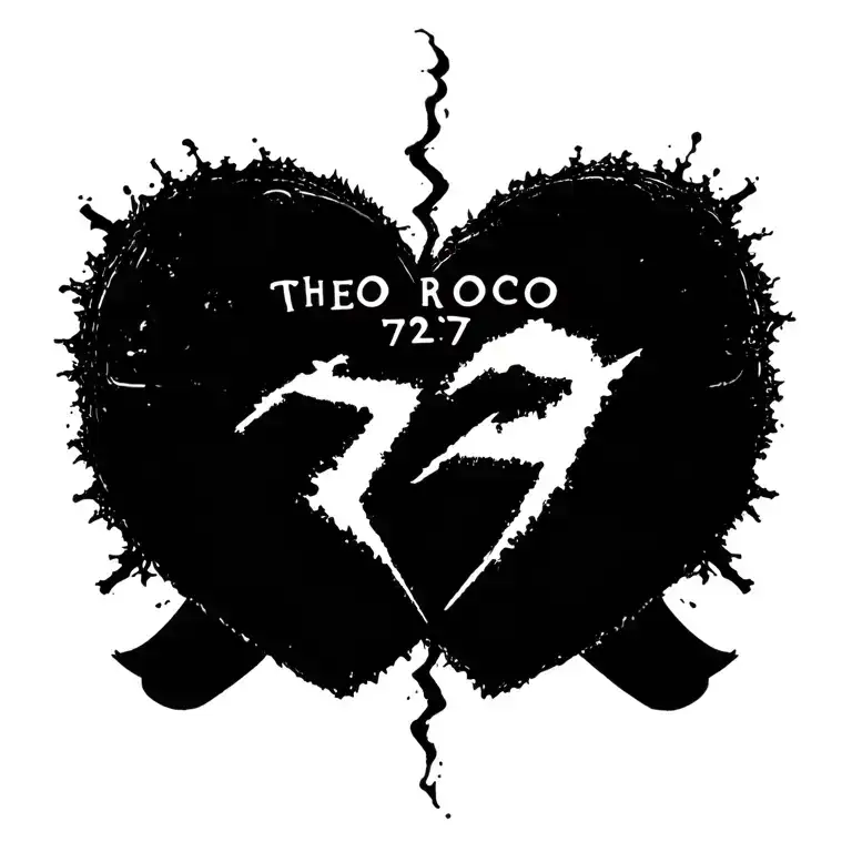 "Theo rocco 727 " broken heart tattoo design idea