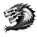 Draco and Skulls Cartoon " tattoo design idea