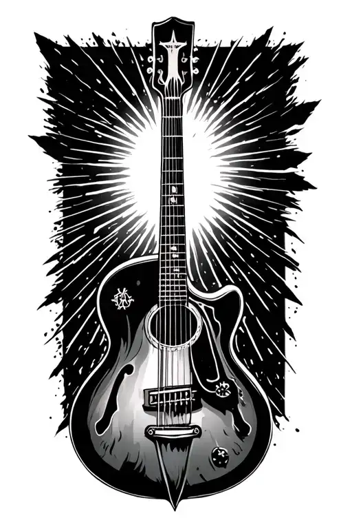 guitar and Christianity  tattoo design idea