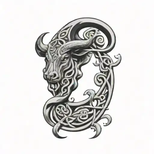 celtic bourors incorporate Taurus symbol tattoo design idea