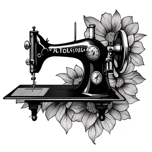 sewing machine tattoo design idea