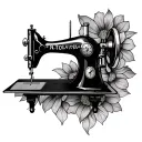 sewing machine tattoo design idea