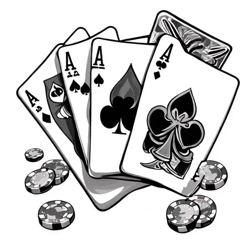 gambling themed sleeve tattoo design idea