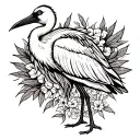 evil sacred ibis bw  tattoo design idea