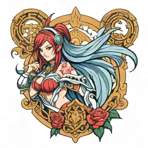 Erza scarlet as goddess tattoo design idea