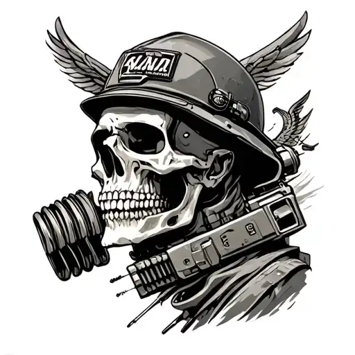engineering, army, life and death tattoo design idea
