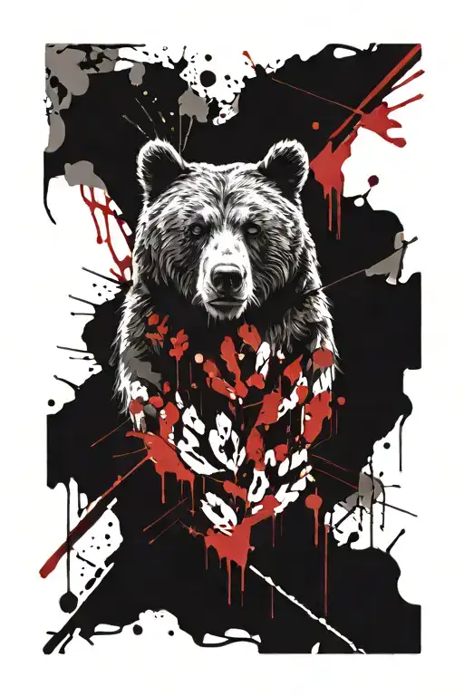 bear paw print tattoo design idea