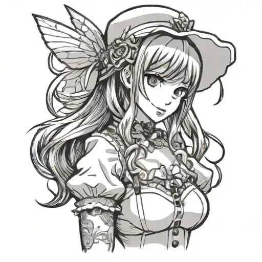 censored hentai maid girl tattoo design idea